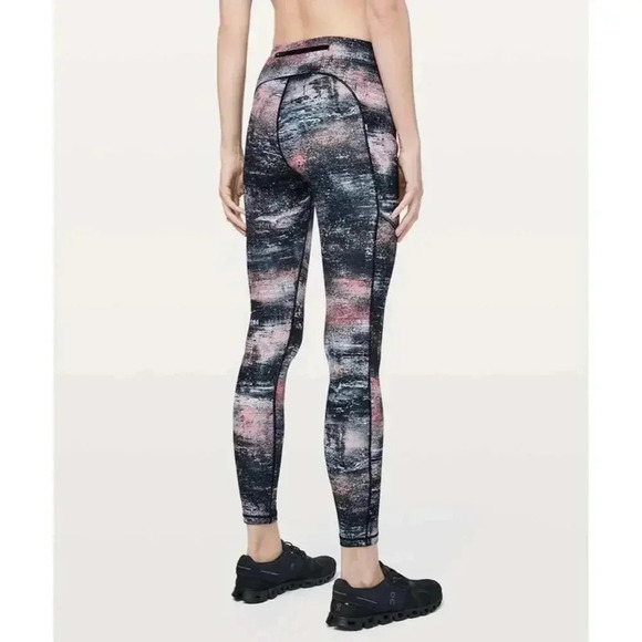 162 Lululemon Speed Up Tight *28” Azurite Poppy Coral Multi - Picture 1 of 8